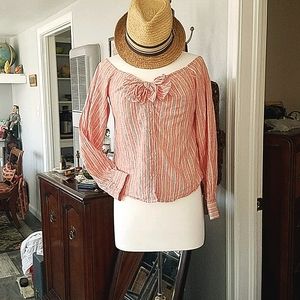 🍒🌼🍭Free People Hello Beautiful Striped Blouse